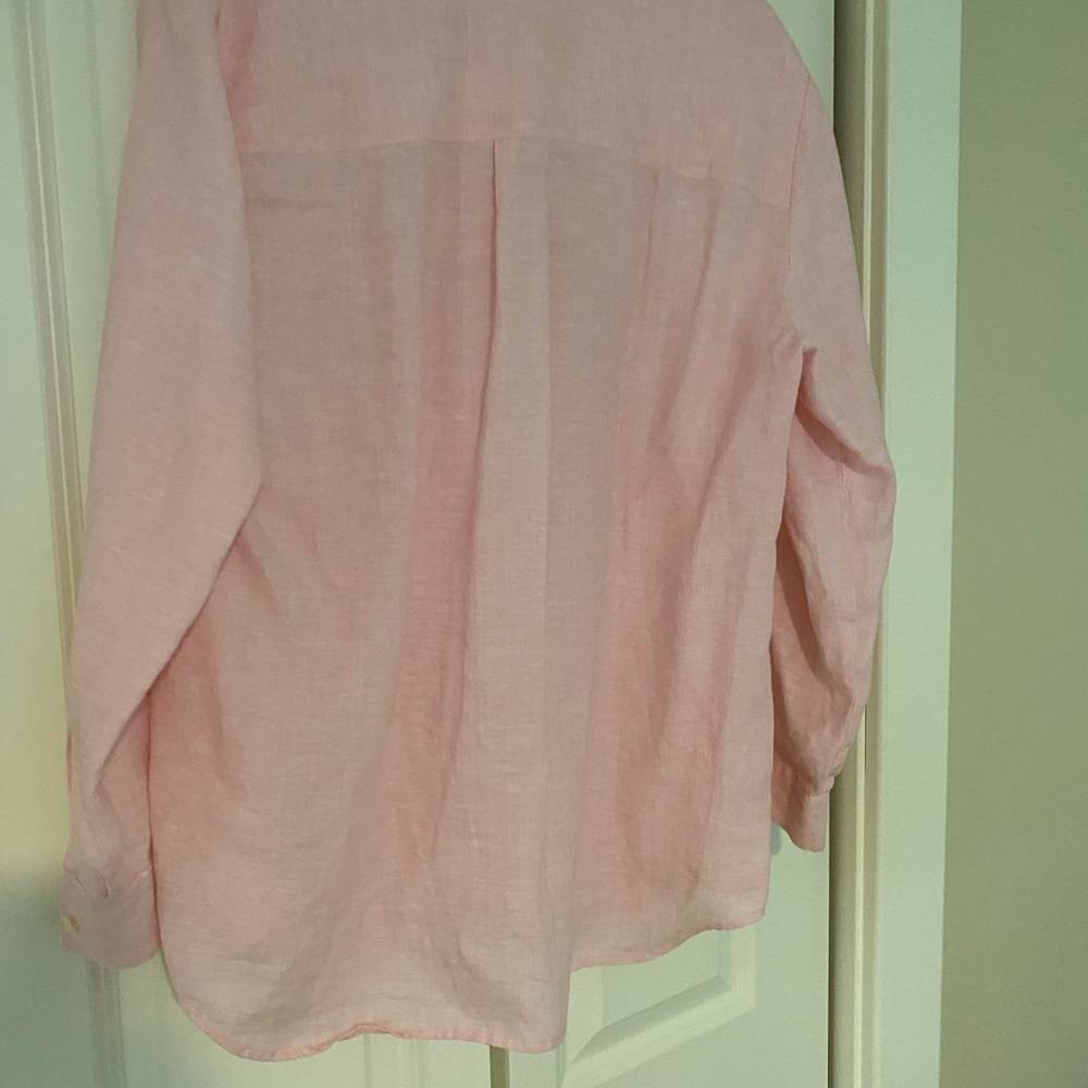 Liz Claiborne pink linen blouse